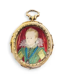 Kong Charles I, da hertugen af York, som dreng (vellum i senere forgyldt metalramme)