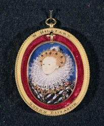 Portræt af dronning Elizabeth I (wc på vellum)