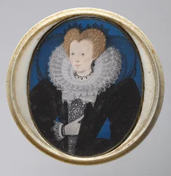 Portrait of a Woman, ca. 1590 (akvarel på vellum i original drejet elfenbensæske)