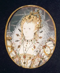 Dronning Elizabeth I, ca. 1595-1600 (wc på vellum)