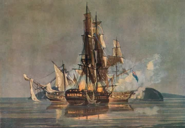 Den sidste fransk-britiske fregataktion, c1815