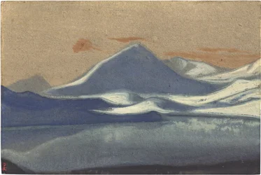 Lahaul (Lahul) af Roerich, Nicholas (1874-1947). Tempera på pap, størrelse: 30,5x45,7