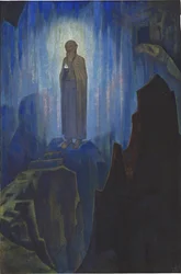 Lumiere celeste - Himlens lys af Roerich, Nicholas (1874-1947). Tempera på lærred, størrelse: 124x80