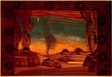 Polovtsian Camp ... (tempera på papir)