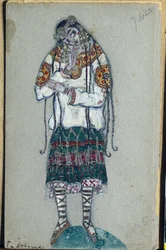 Den unge pige, kostumedesign til Igor Stravinskys ballet "The Rite of Spring", 1912