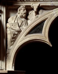 Gotisk kunst: Saint Luke Evangelist, detalje af buerne på marmorprædikestolen