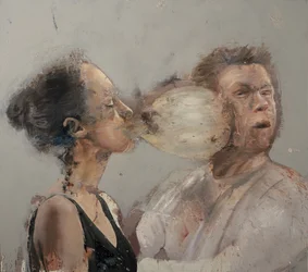 Bubble boxer girl II, 2022 (olie på lærred)