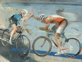 Cyklister, 2021 (olie på lærred)