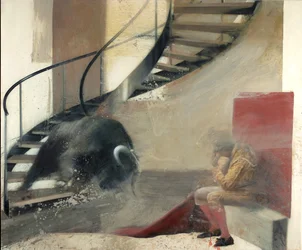 Trappetyr med tyrefægter I, 2013 (olie på lærred)