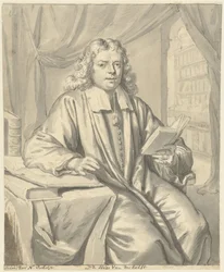 Portræt af Dr. Hugo van der Helst i et studieværelse