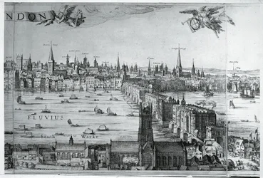 UK, England, Udsigt over London City med London Bridge