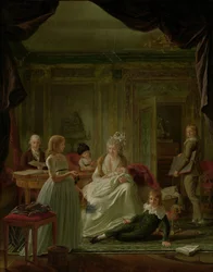 Portræt af Aernout van Beeftingh, hans kone Jacoba Maria Boon og deres børn Aernout van Beeftingh (1759-1831) med sin første kone Jacoba Maria Boon (1760-1800) og deres børn