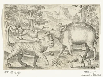 Leopard, vildsvin og hunde Animalivm qvadrvpedvm (serietitel) Dyr i landskaber (serietitel)