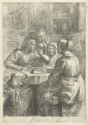 Tre gamle kvinder spiser ved et bord