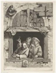 Tre rygere i et vindue