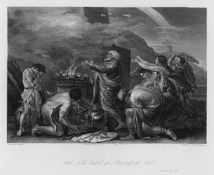 Noahs offer, 1. Mosebog VIII, 20 (gravering)
