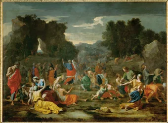 Les Israelites recuillant la manne dans le desert - israelitterne indsamler manna i ørkenen ...
