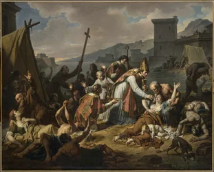 Monsignor de Belsunces hengivenhed under Marseille-pesten, 1720, før 1819.