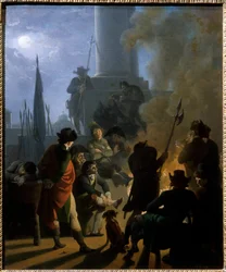 En revolutionær bivuak i 1789 Maleri af Nicolas Taunay (1755-1830)