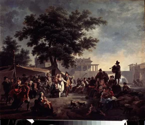 Rustikt landbryllup. Maleri af Nicolas Antoine Taunay (1755-1830). Olie på træ, 41 x 56 cm. Fransk kunst fra det 18. århundrede. Pushkin Museum of Fine Arts, Moskva.