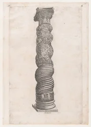 Mirror of Roman Magnificence: Grotesque Winding Column in St. Peters, 1500-tallet..., 1500-tallet.