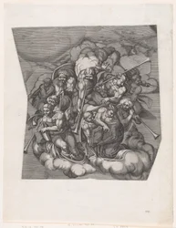 Trompeterende engle fra The Last Judgment, efter Michelangelo, 1530-66., 1530-66.
