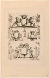 Design til våbenskjold, fra "Livre de Cartouches"