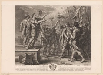 Korsets tegn viser sig i himlen for kejser Konstantin Crux Constantino imperatori in coelo visa / La croix apparoit dans le ciel a l