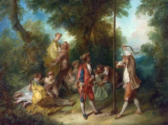 Lancret, Nicolas (1690-1743) Menneskets fire aldre: modenhed Olie på lærred Rokoko ca 1735 Frankrig Nationalgalleri, London 34,3x45,2 maleri