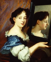 En dame holder et spejl, ca. 1660 (olie på lærred)