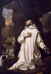 Sankt Bruno beder i ørkenen, af Nicolas Mignard (1606-1668), olie på lærred, 220x1445 cm