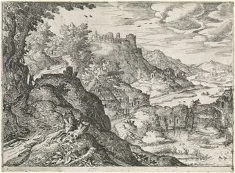 Bjerglandskab med en vandmølle Bjerglandskaber (serietitel)