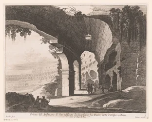 Udsigt over det indre af Colosseum Veduta del Anfiteatro di Tito, edificato da Vespitiano (...) (titel på objekt)