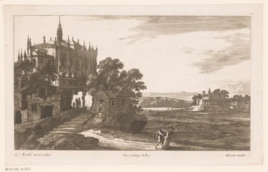 Landskab med katedral