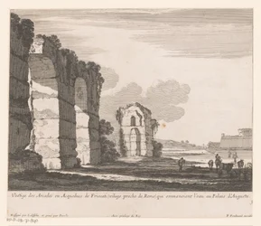 Landskab med ruiner og kohyrder Vestige des Arcades ou Aqueducs de Friscati (...) (titel på objekt)