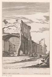 Ruinerne af en akvædukt i Rom Vieux Mur de Rome dit Aquaduc proche la Porte St. Paul (titel på objektet)