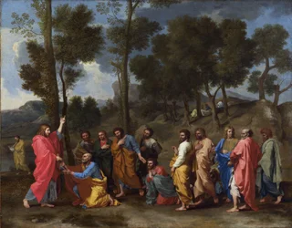 De syv sakramenter: Ordinationen, barok, ca. 1637-1640, Frankrig, National Gallery, London, 95,2 x 120,6