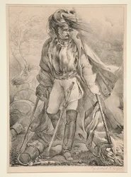 Fransk Cuirassier, der bærer et flag