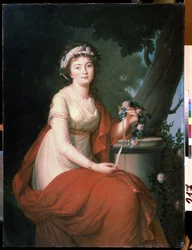 "Portræt af grevinde Tatiana Youssoupova" (grevinde Tatyana Yusupova) Maleri af Nicolas de Courteille (1768-c.1830) Statens Museum Arkhangelskoye Estate, Moskva