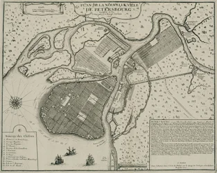 Kort over Petersborg, 1717
