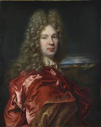 Portræt af Pierre-Vincent Bertin (Pierre Vincent) (1653-1711), fransk finansmand og kunstelsker - af Largillière, Nicolas, de (1656-1746). Olie på lærred, størrelse: 77x63, ca 1685, State Hermitage, St. Petersburg