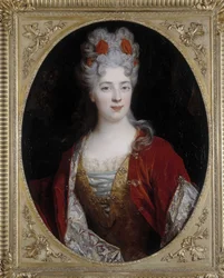 Portræt af en kvinde. Maleri af Nicolas de Largilliere (1656-1746) (olie på lærred)