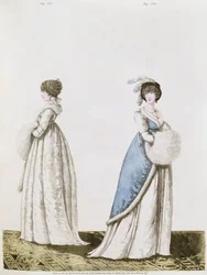 Eftermiddagskjoler figner. 327 og 328 fra Nikolaus Heideloffs `Gallery of Fashion
