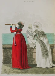 Morgenkjoler, fig. 194, 195 og 196 fra Nikolaus Heideloffs «Gallery of Fashion», bd. II, oktober 1798
