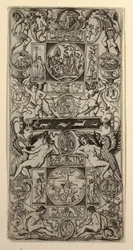 Ornamentpanel med Orpheus og Paris-dommen