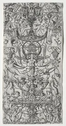 Ornamentpanel med et fuglebur, ca. 1500-1512.