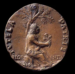 Medaljon, der repræsenterer Lorenzo de Medici, kendt som den storslåede (bronze