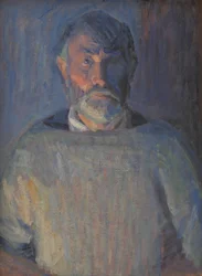 Portræt af kunstneren. Lampelys