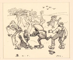 Illustration til "Den tykke kat"
