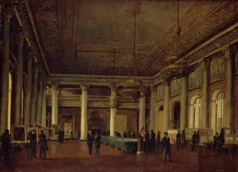 Indvendigt billede af Dmitry Naryshkins hus under et møde i Society for the Encouragement of Arts, 1825